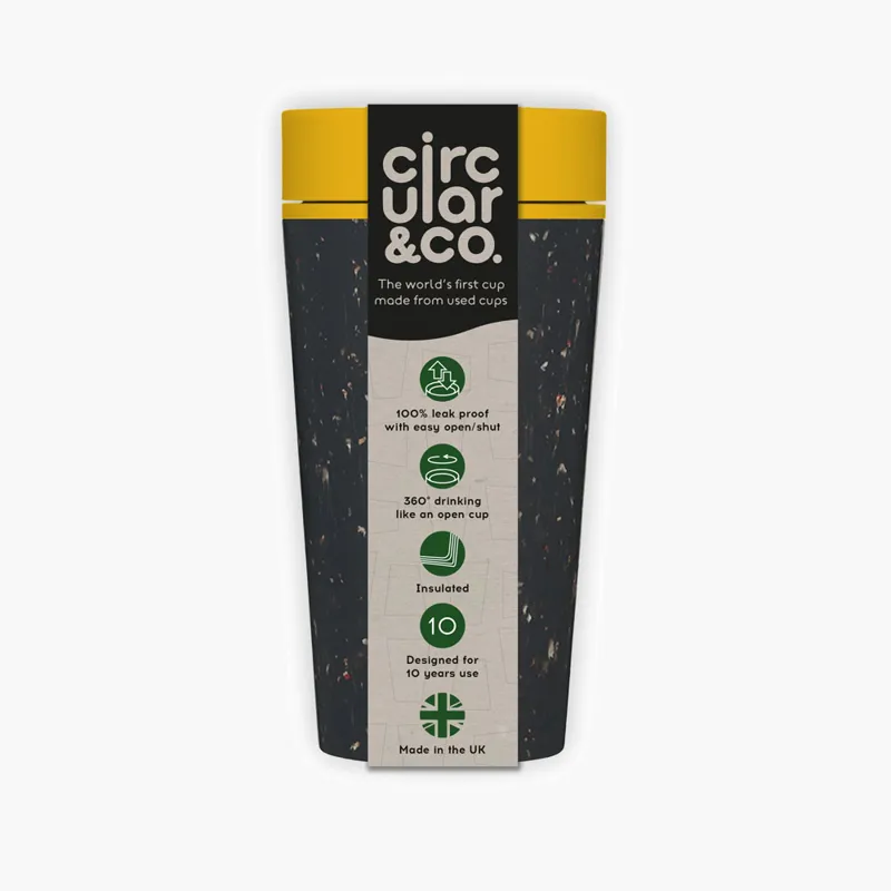 Circular and Co rCUP 12oz Black and Mustard